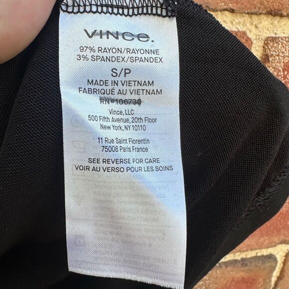 VINCE $225 black jersey drop shoulder rayon spandex top small NEW - Picture 4 of 14